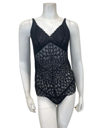 Montelle 9307 Black Lacy Bodysuit Myselflingerie.com